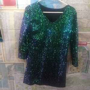 Green sequin dress